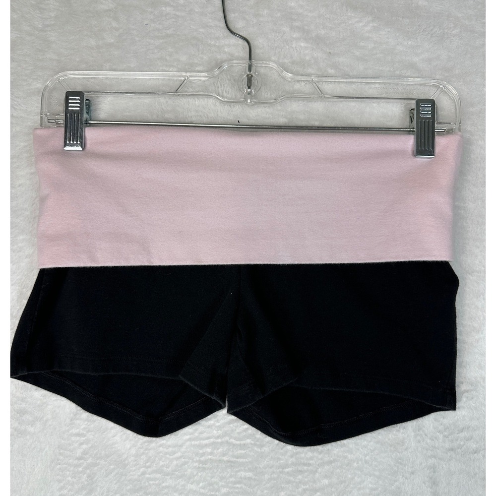 Victoria's Secret PINK Y2K oga Shorts Women Small Black Pink Sequin Love Pink